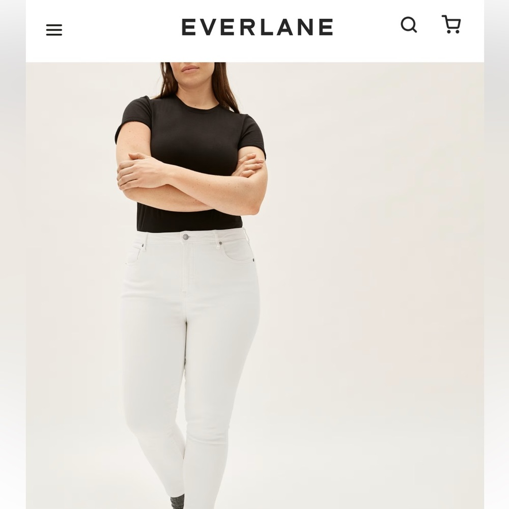 Everlane Curvy High Rise Skinny Jean 23 Crop NWT White